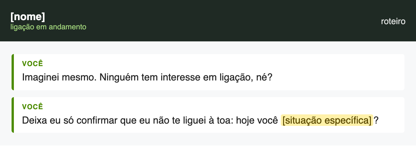 Script: Quando ela diz 