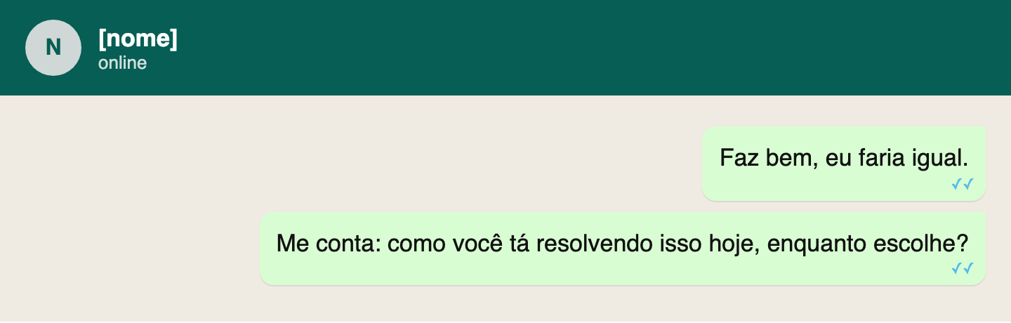 Script: Quando ela já veio comparando