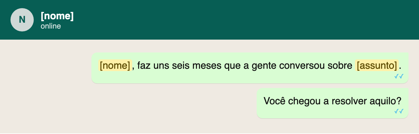 Script: Reativação seis meses depois