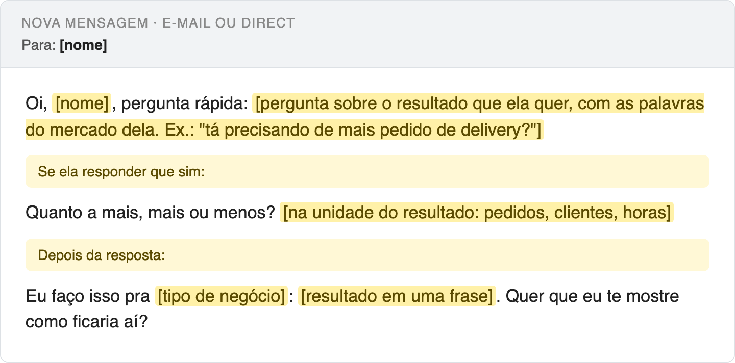 Script: Contato frio, com um motivo real