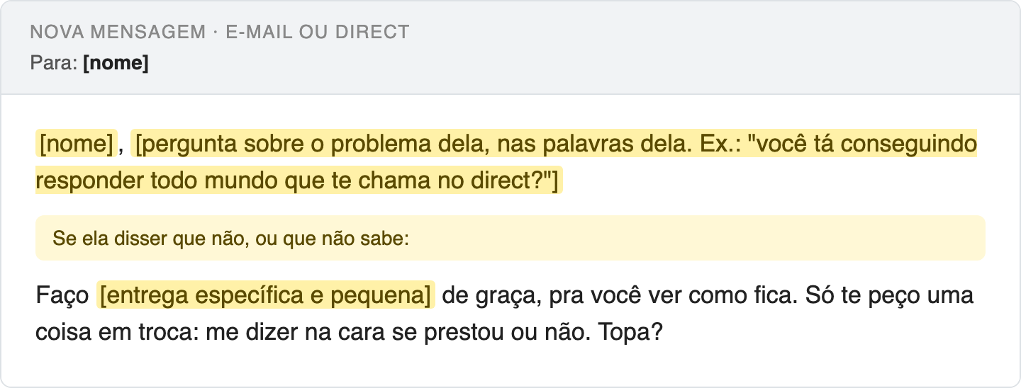 Script: Quando você não tem caso nenhum ainda
