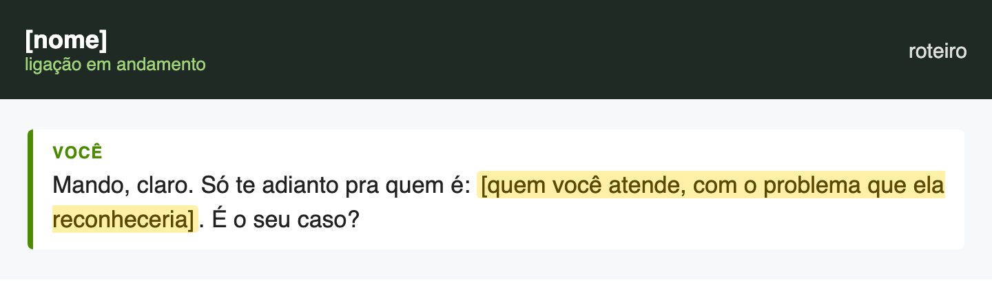 Script: Quando ela diz