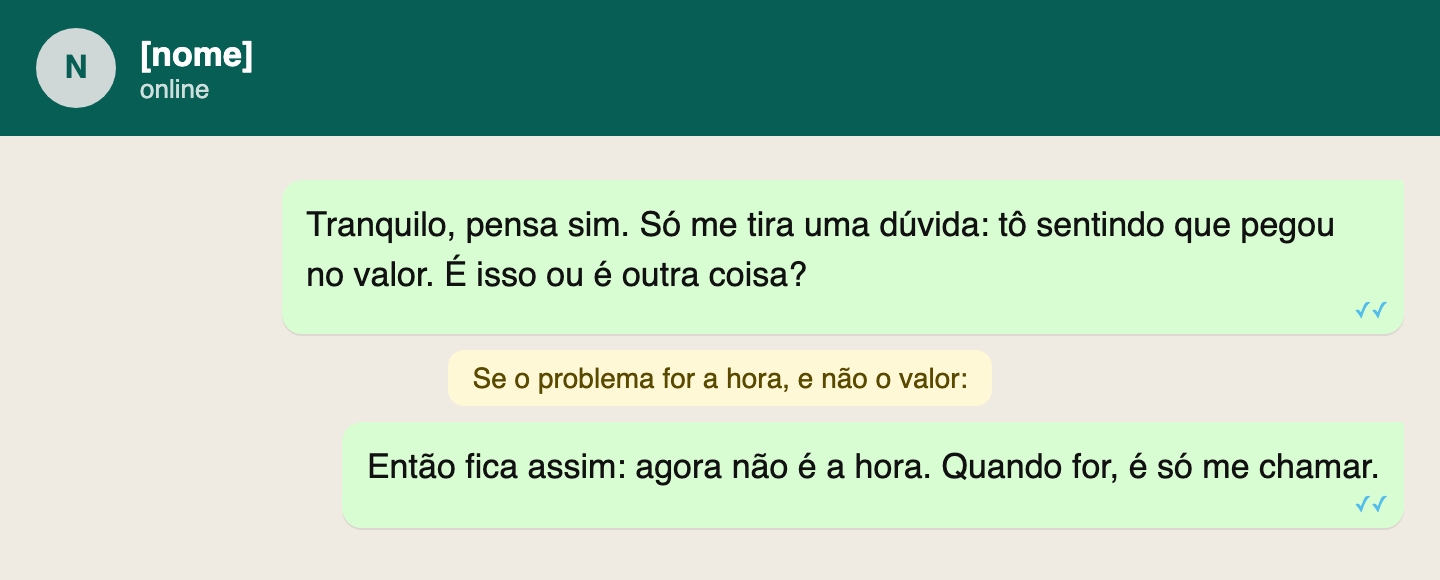 Script: Quando ela diz