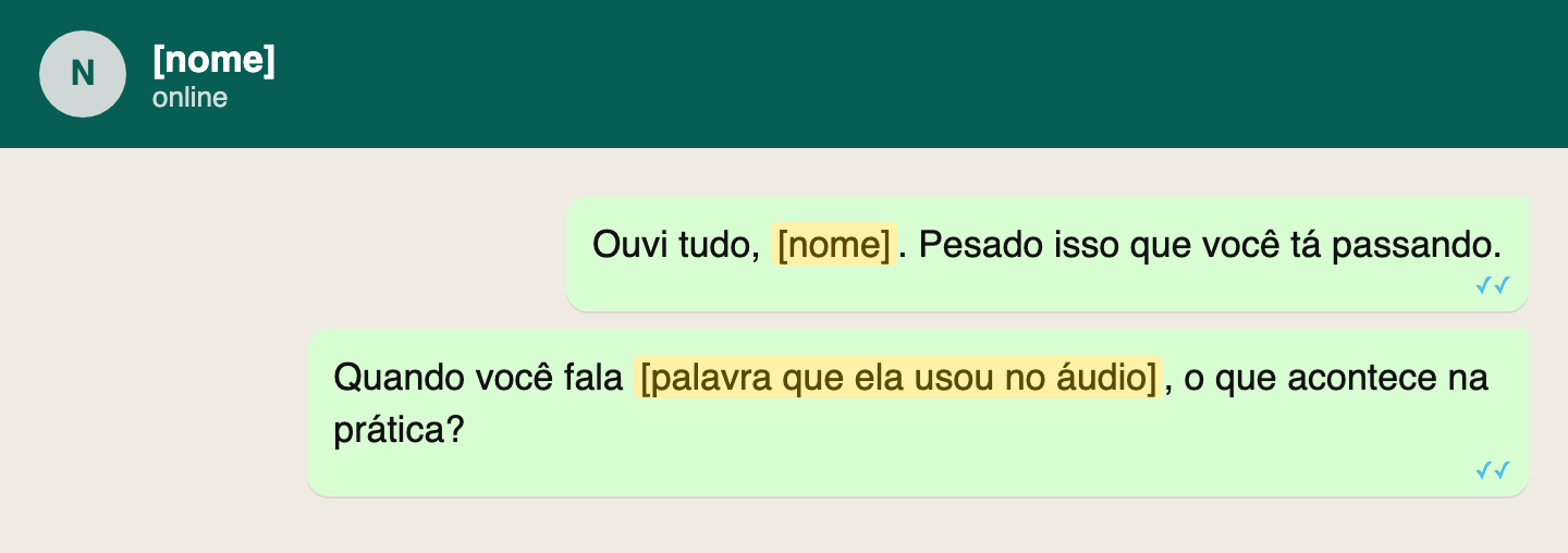 Script: Quando o áudio dela veio nervoso